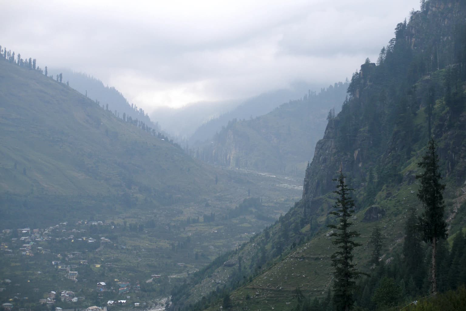 A wide view across the Kullu valley